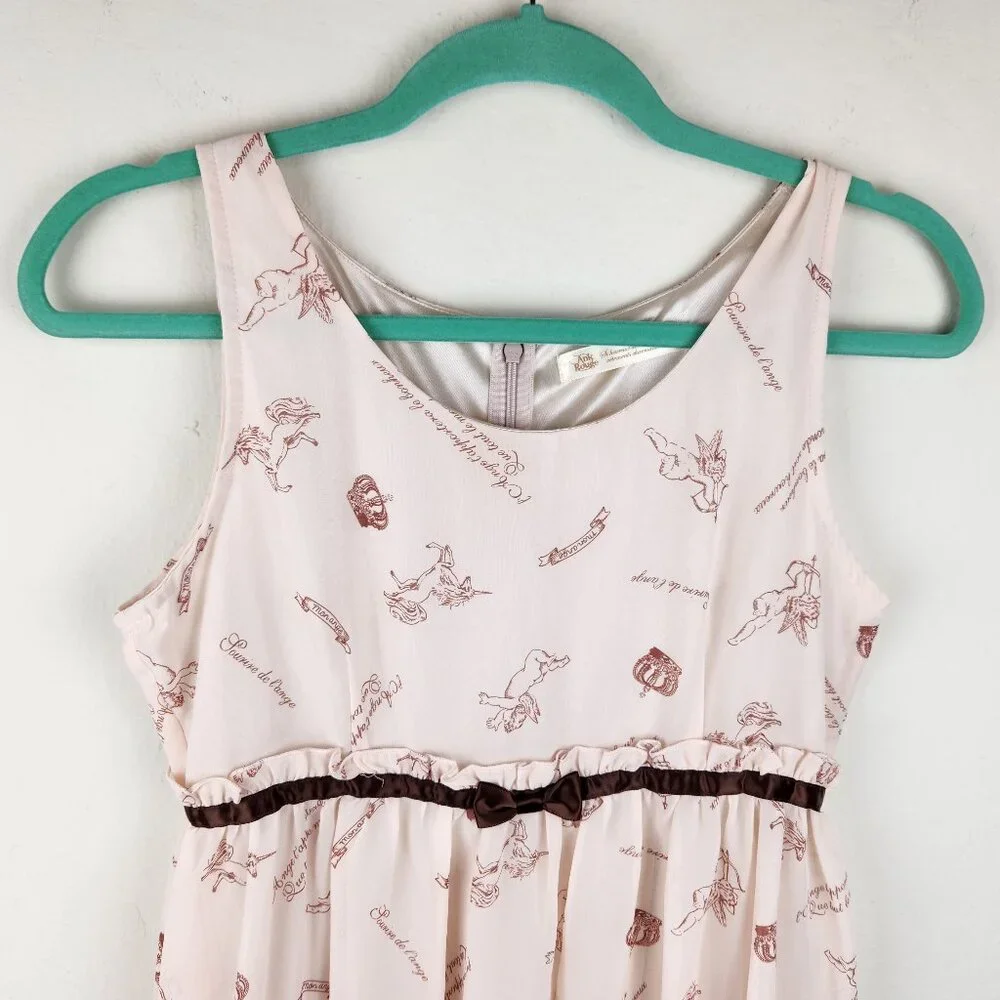 Ank Rouge Pink Cupid French Mini Dress sz M - Picture 3 of 10